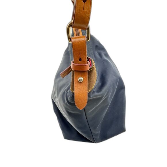 Dooney & Bourke Nylon Shoulder Bag – Navy with Brown Leather Trim – EUC - Picture 2 of 7